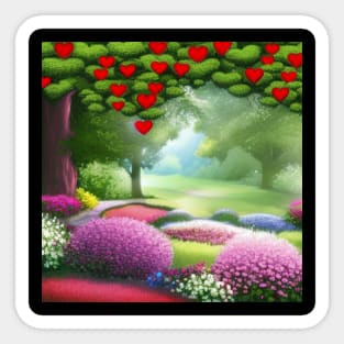 Valentine Wall Art - If hearts grew on trees - Unique Valentine Fantasy Planet Landsape - Photo print, canvas, artboard print, Canvas Print and T shirt Sticker